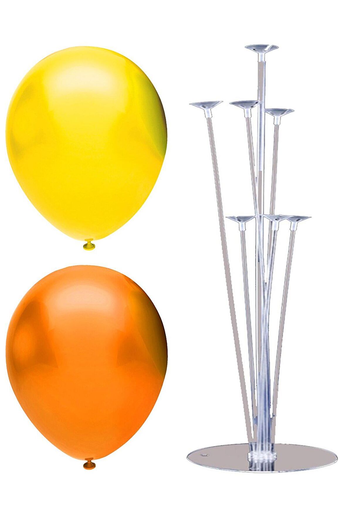 7 Çubuklu Balon Standı + 40 adet balon ( Turuncu, Sarı )