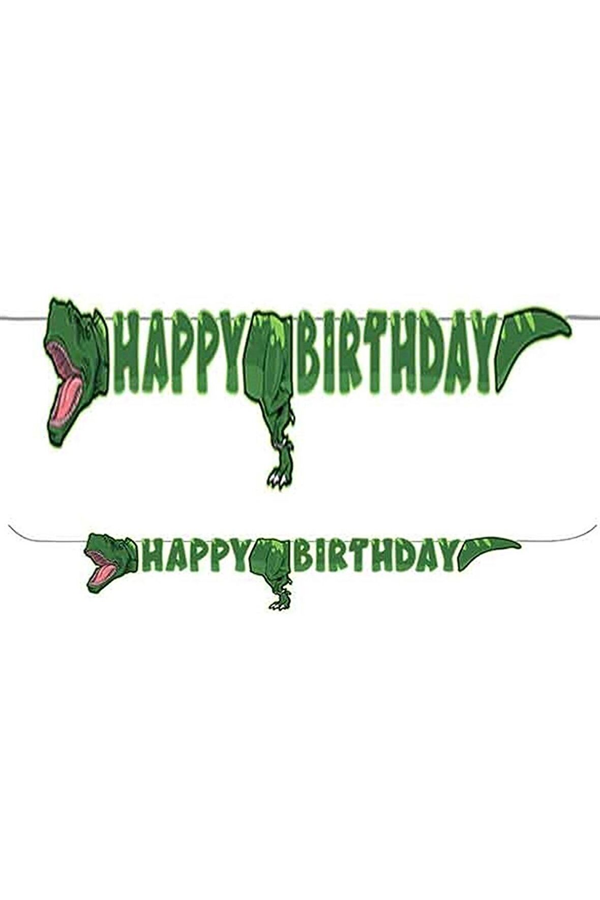 Vahşi Jurassik Happy Birthday Yazılı Banner