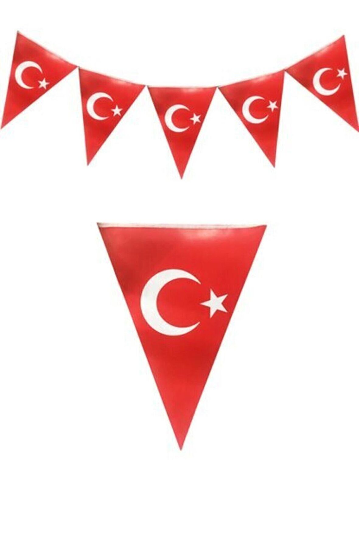 Kırmızı Beyaz Türk Bayraklı Flama, 23 Nisan 19 Mayıs Süsleme