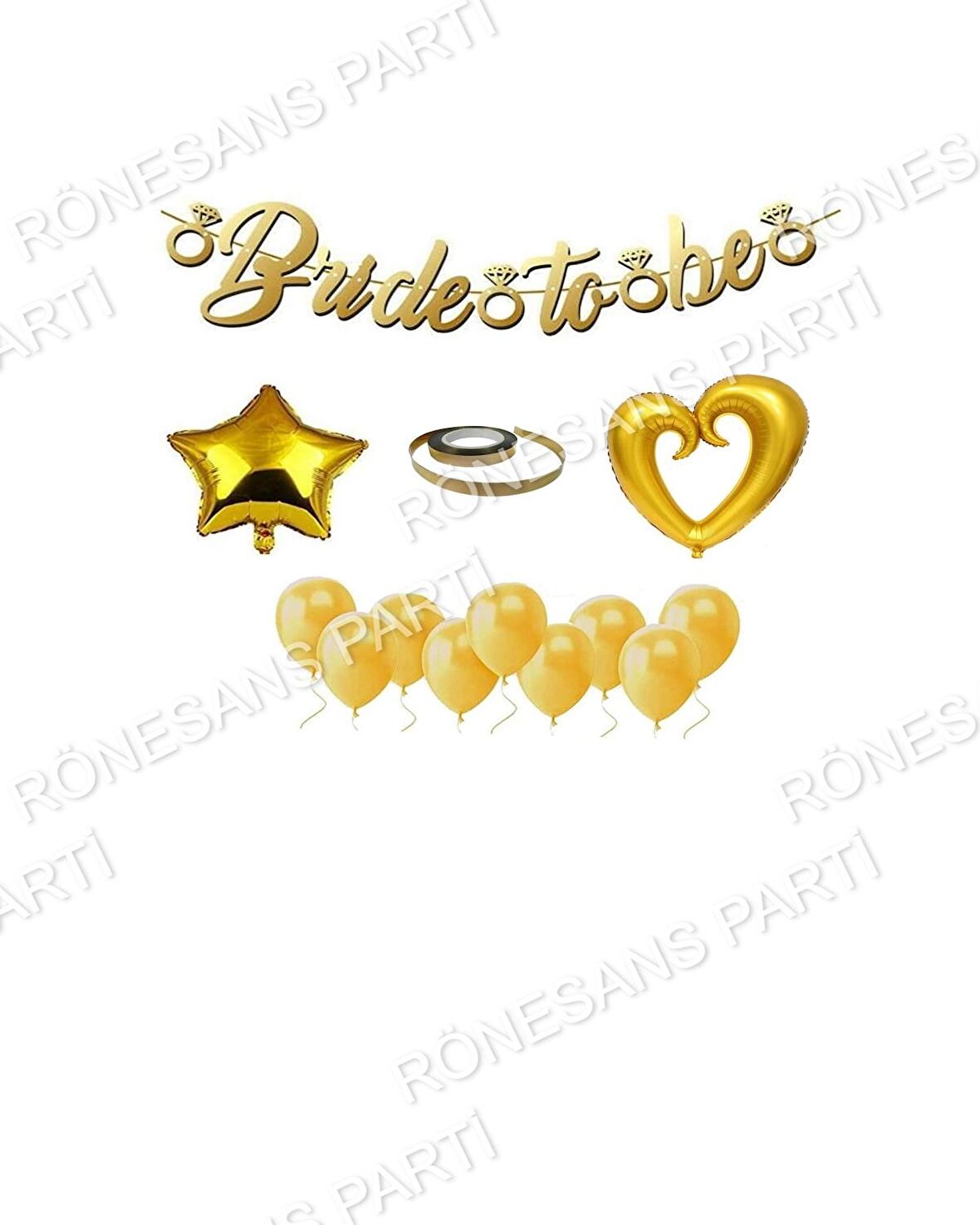 Brıde To Be Bekarlığa Veda Partisi Gold Set