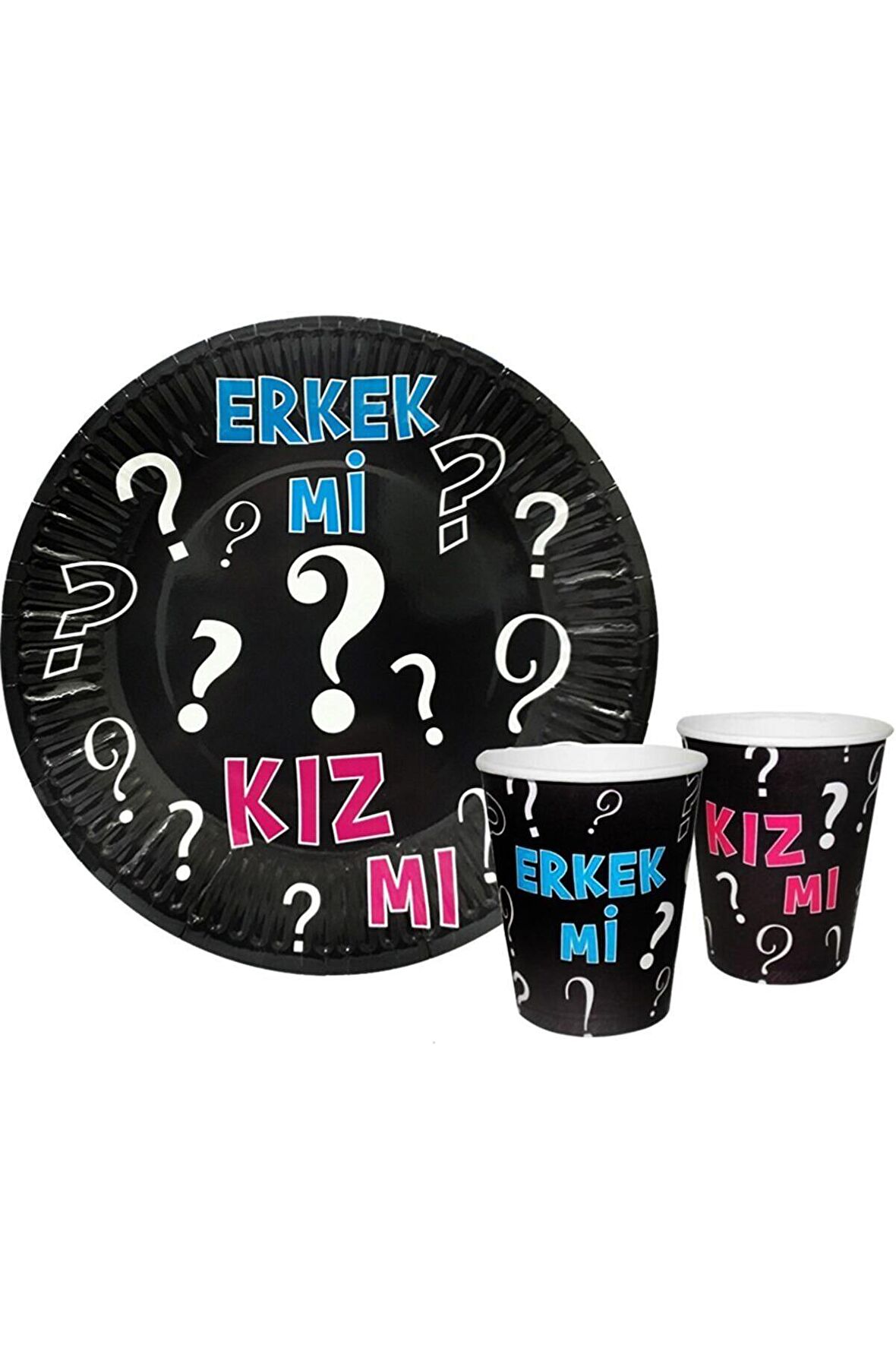 Cinsiyet Partisi 8 Kişilik Tabak Bardak Seti 