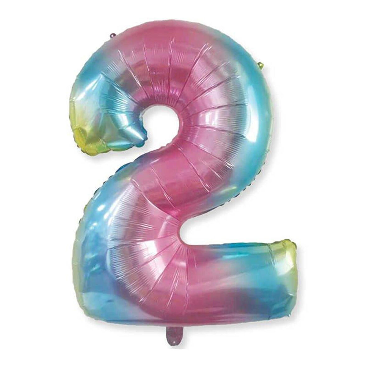 2 Gökkuşağı Renk Rakam Folyo Balon 80 cm
