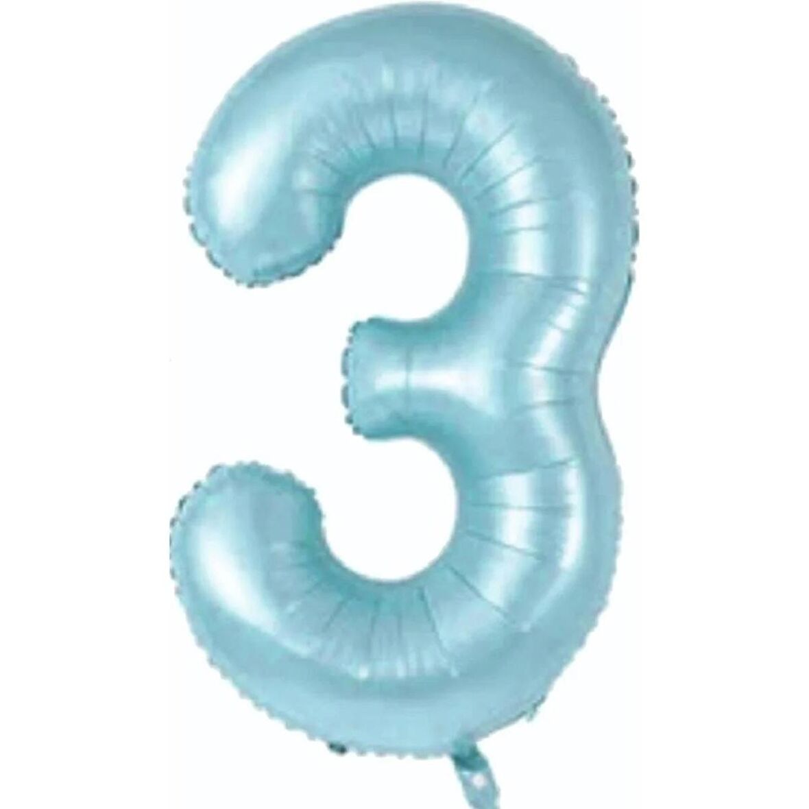 3 Açık Mavi Renk Rakam Folyo Balon 80 cm