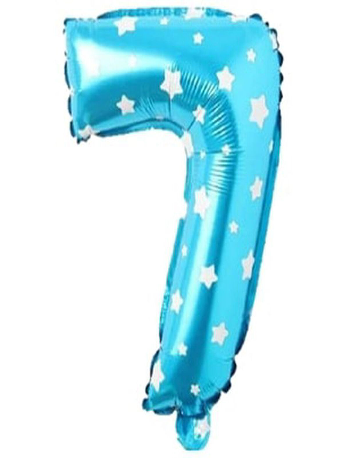 Puanlı Mavi Renk Rakam Folyo Balon 36 cm Yaş 7