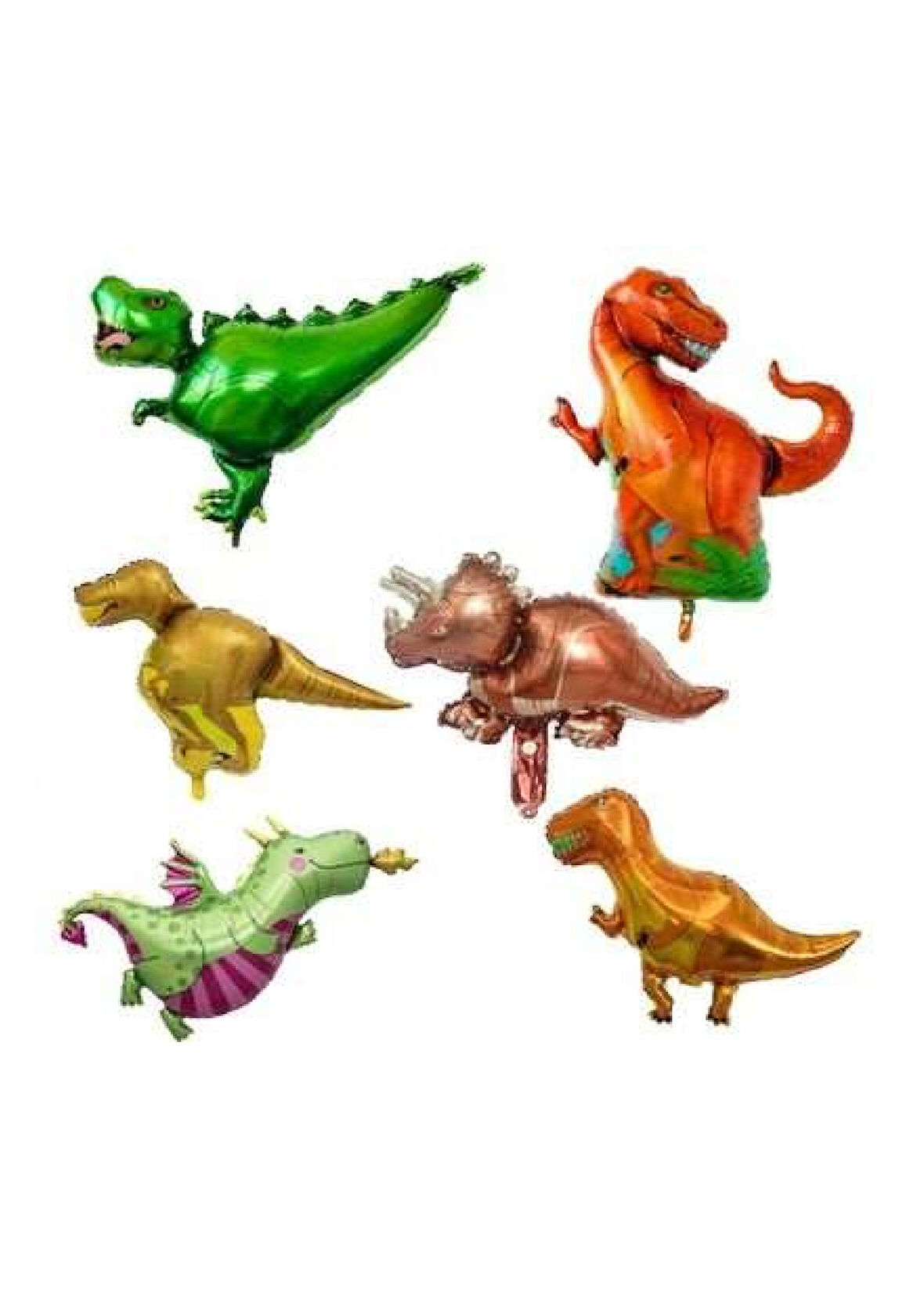 Dinazor Hayvanlar Folyo Balon Seti (35 cm) 6 Adet