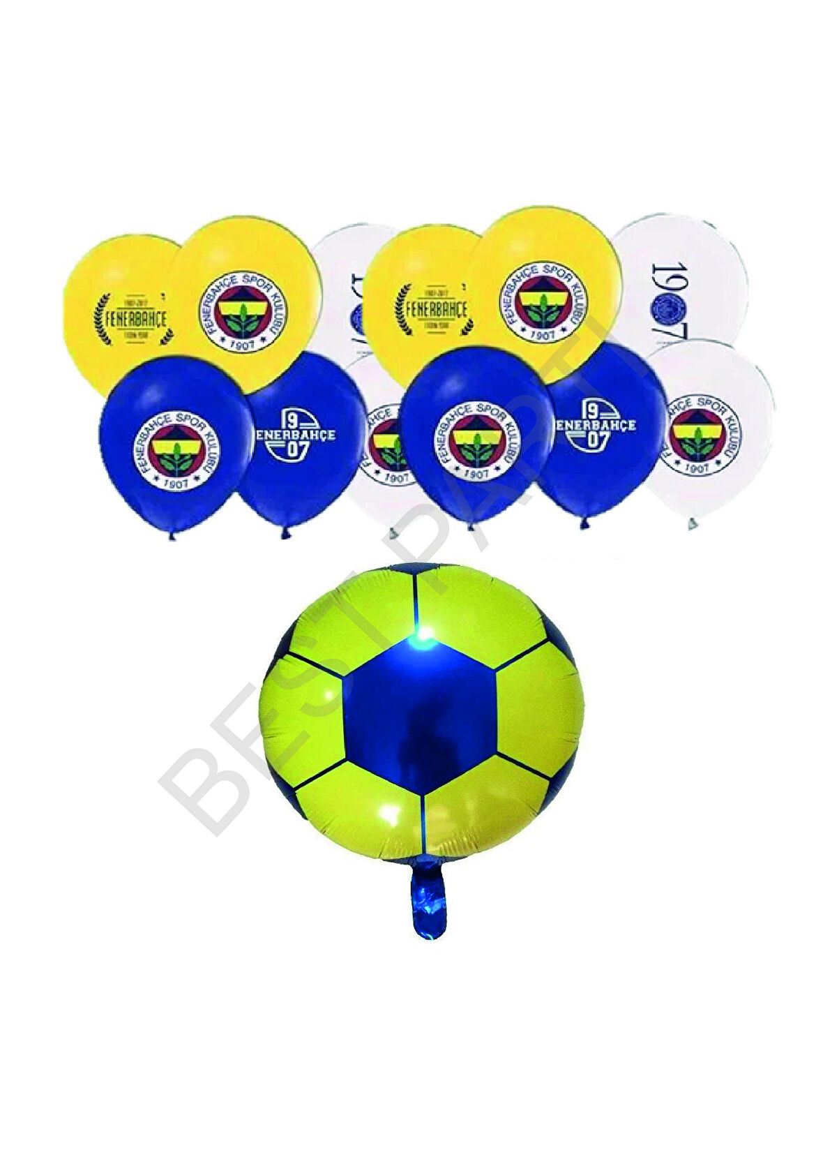 Sarı Lacivert Fenerbahçe Baskılı Balon ve Folyo Balon