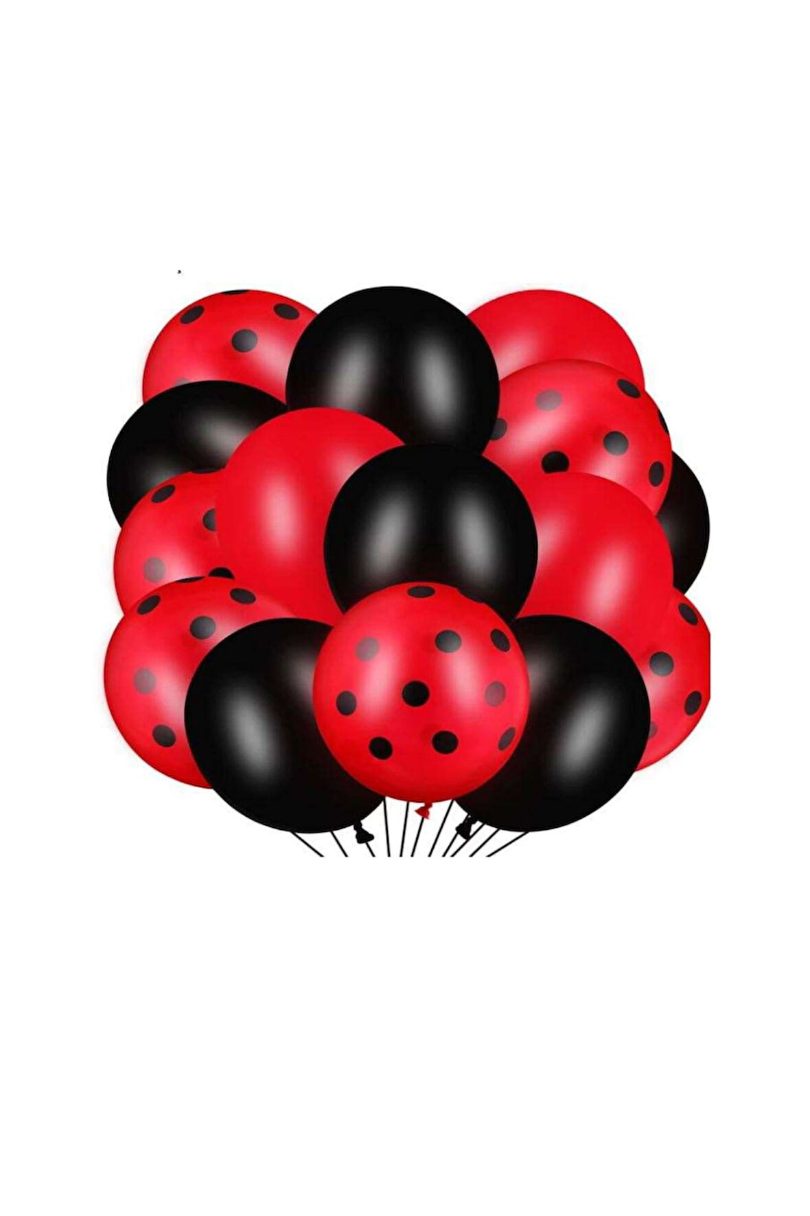 Best Siyah-Kırmızı ve Puanlı Balon 15 Adet