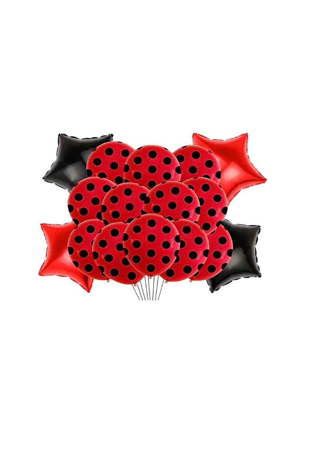 Best Kırmızı Rakam Yıldız Kalp Folyo ve Puanlı Baskılı Balon Seti 