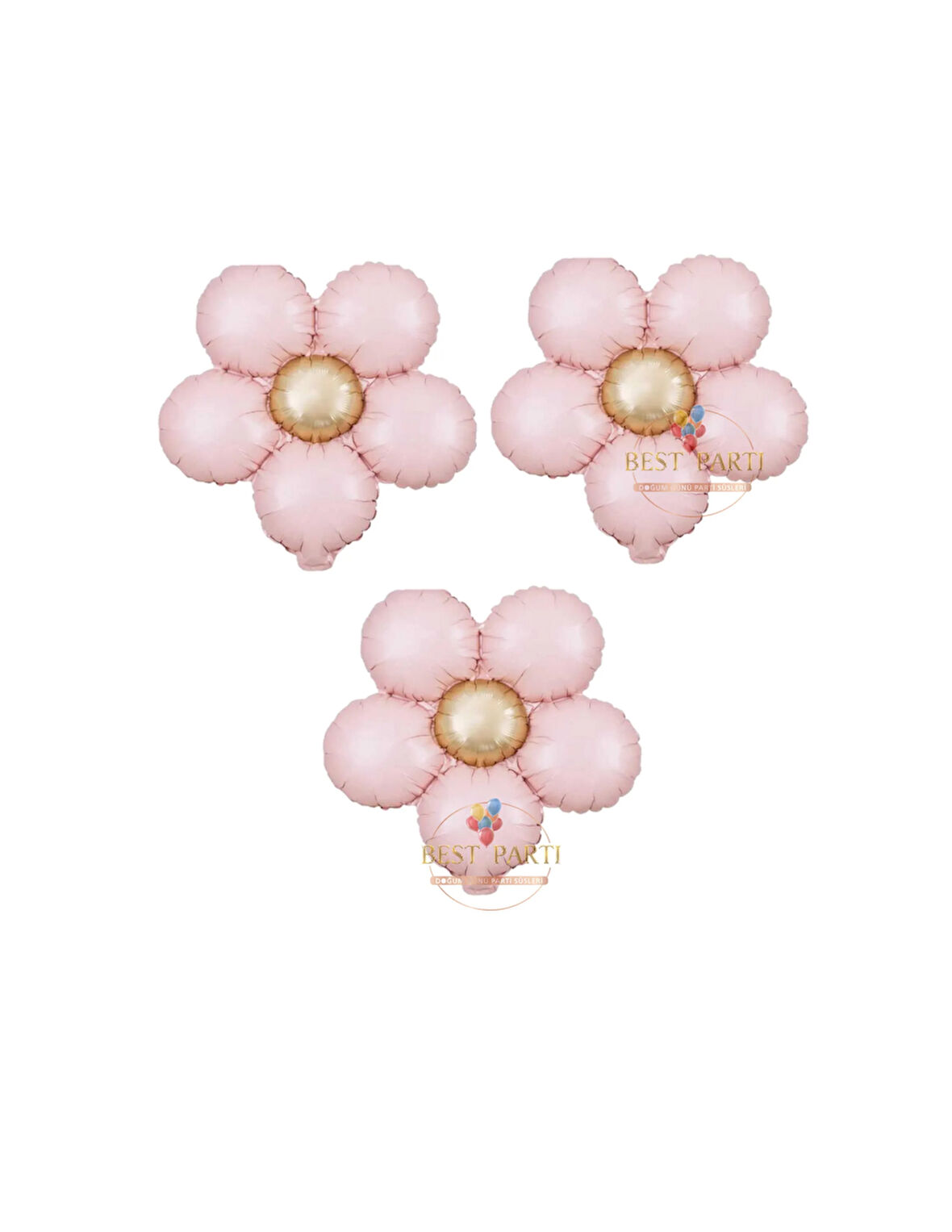 Best 3 Adet Retro Pembe Renk Papatya Folyo Balon