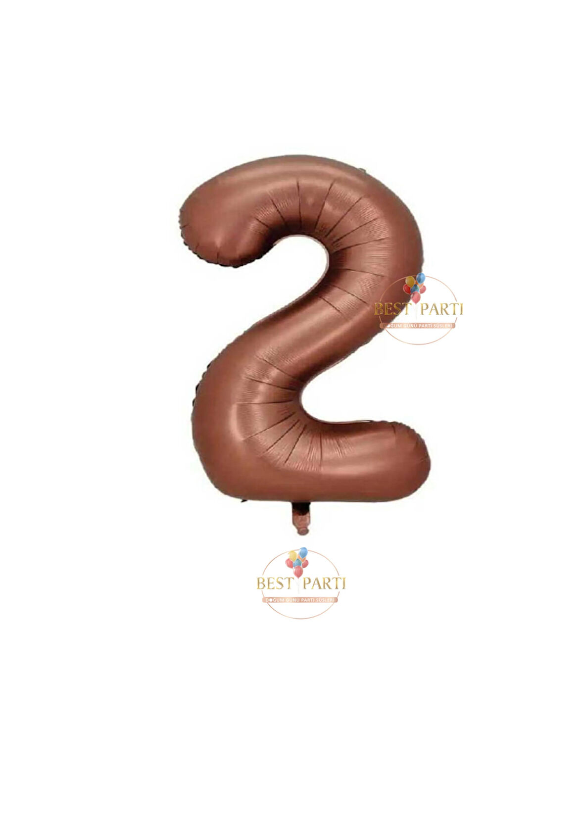 Best 2 Yaş Kahverengi Rakam Folyo Balon