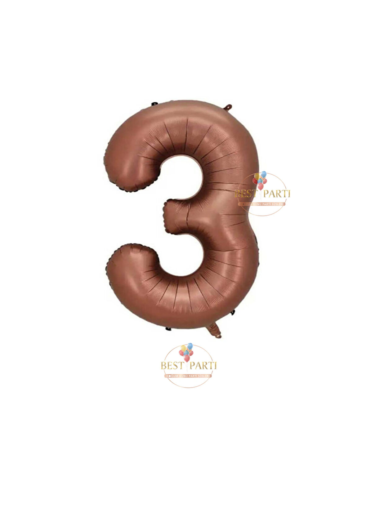 Best 3 Yaş Kahverengi Rakam Folyo Balon