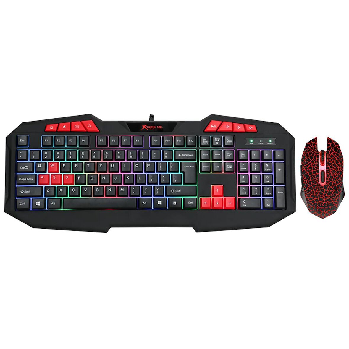 Oyunlar için Tasarlanmış Renkli LED RGB Aydınlatmalı Profesyonel Gaming Mouse ve Klavye Oyuncu Seti