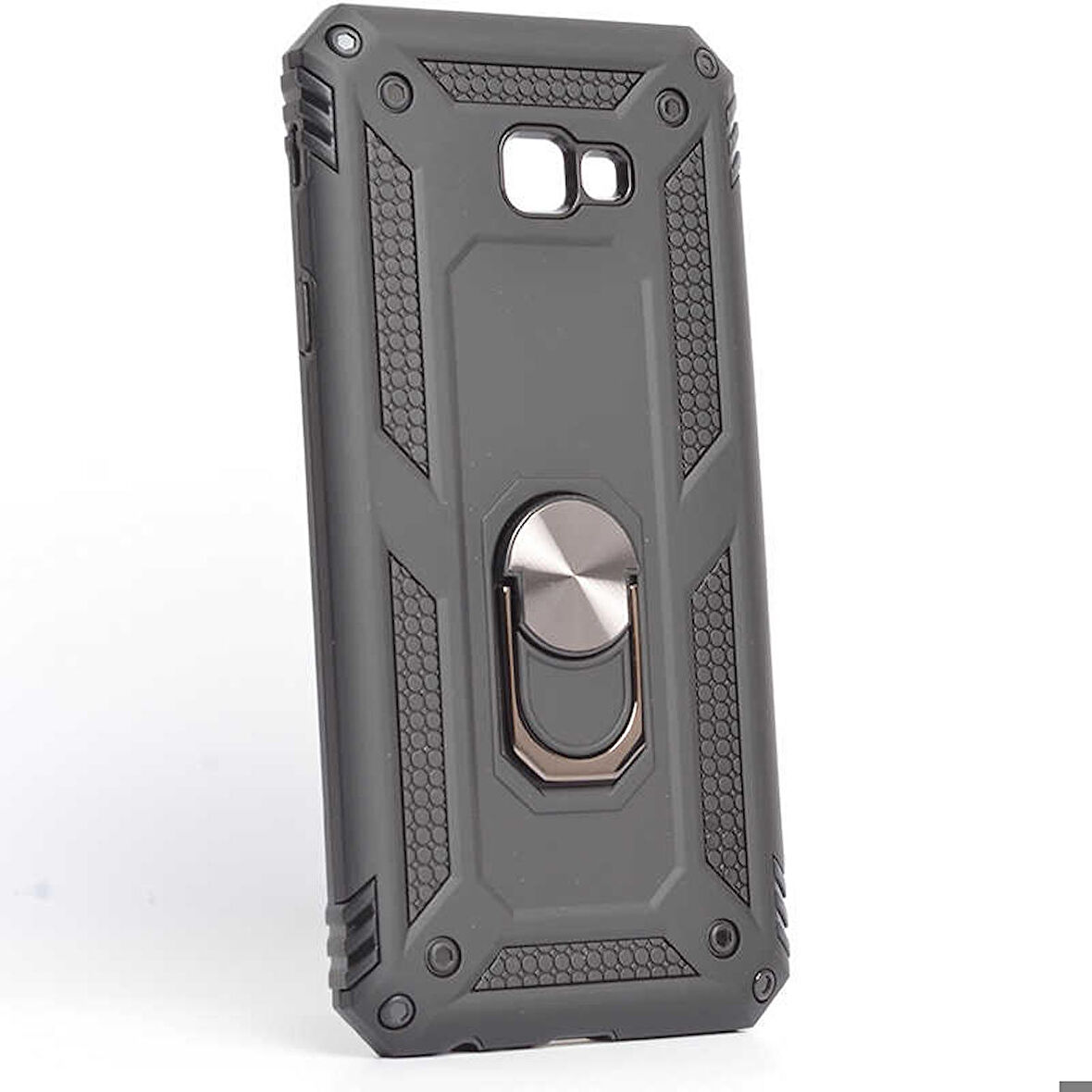 Samsung Galaxy J4 Plus Uyumlu Kılıf Standlı Manyetik Yüzüklü Military Ring TPU Cover