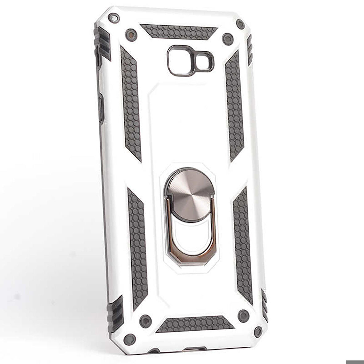 Samsung Galaxy J4 Plus Uyumlu Kılıf Standlı Manyetik Yüzüklü Military Ring TPU Cover