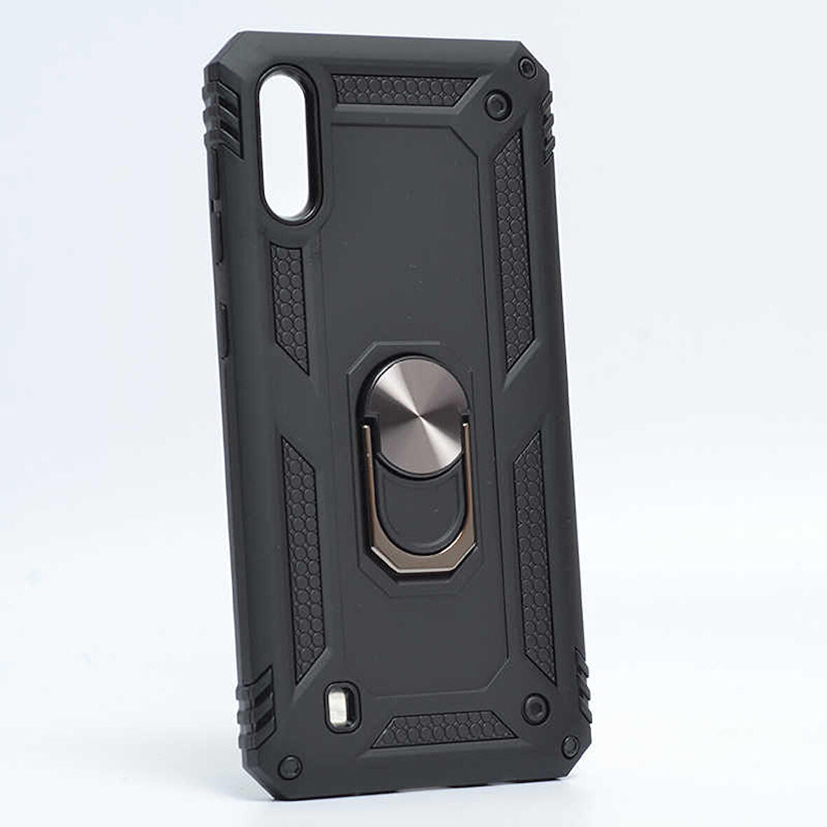 Samsung Galaxy M10 Uyumlu Kılıf Standlı Manyetik Yüzüklü Military Ring TPU Cover