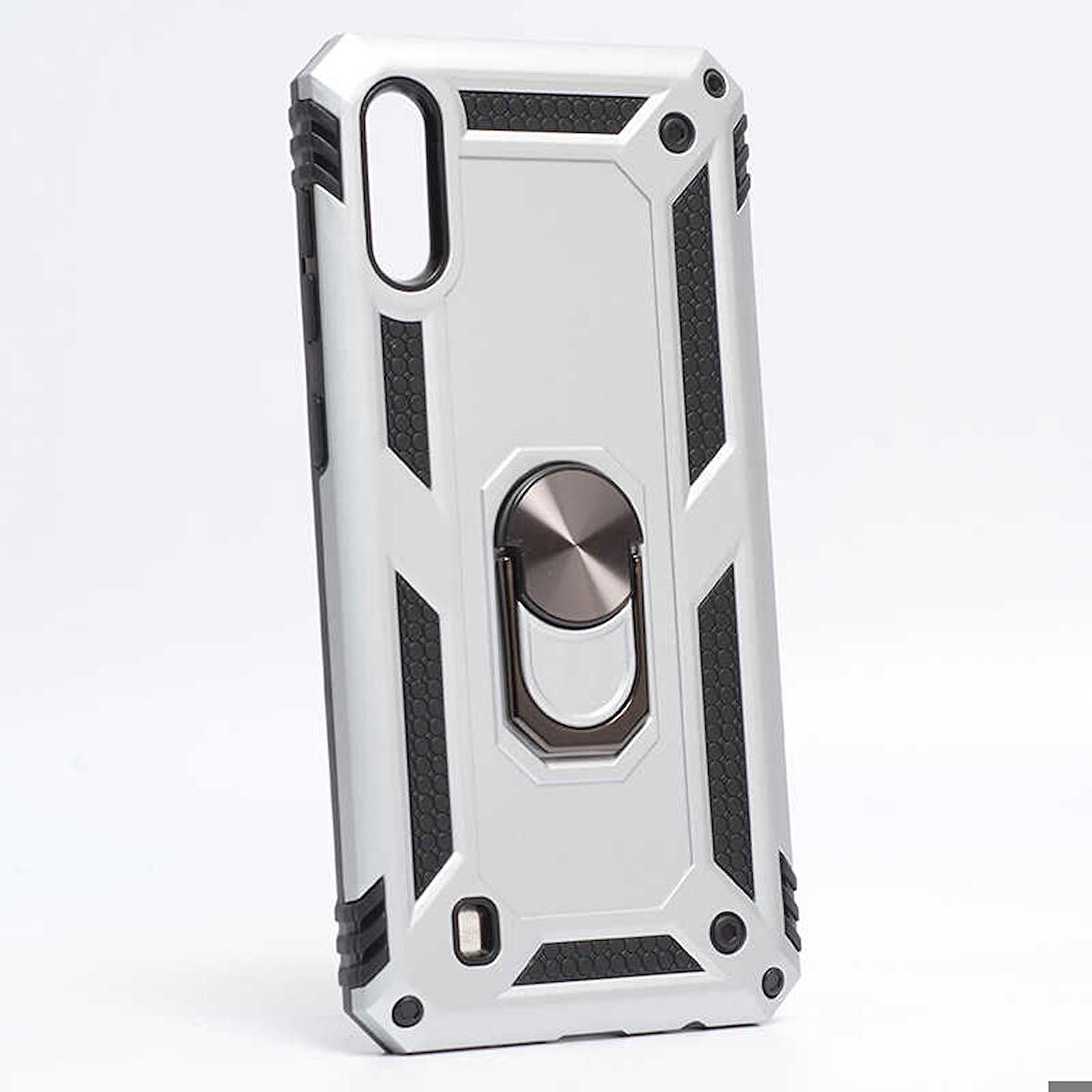 Samsung Galaxy M10 Uyumlu Kılıf Standlı Manyetik Yüzüklü Military Ring TPU Cover