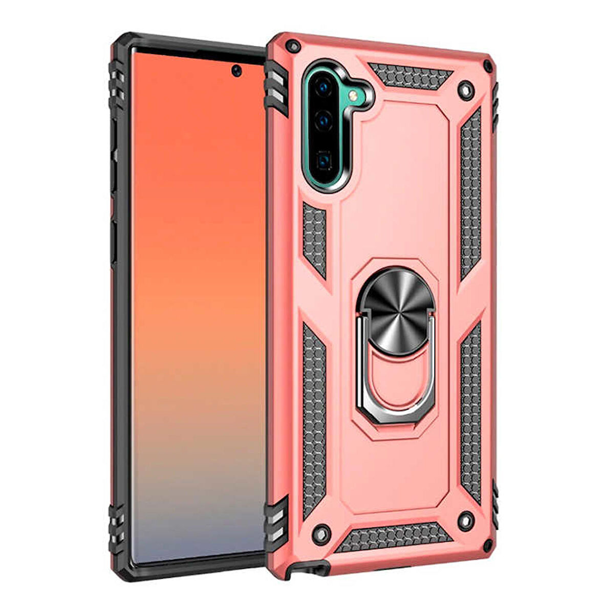 Samsung Galaxy Note 10 Uyumlu Kılıf Standlı Manyetik Yüzüklü Military Ring TPU Cover