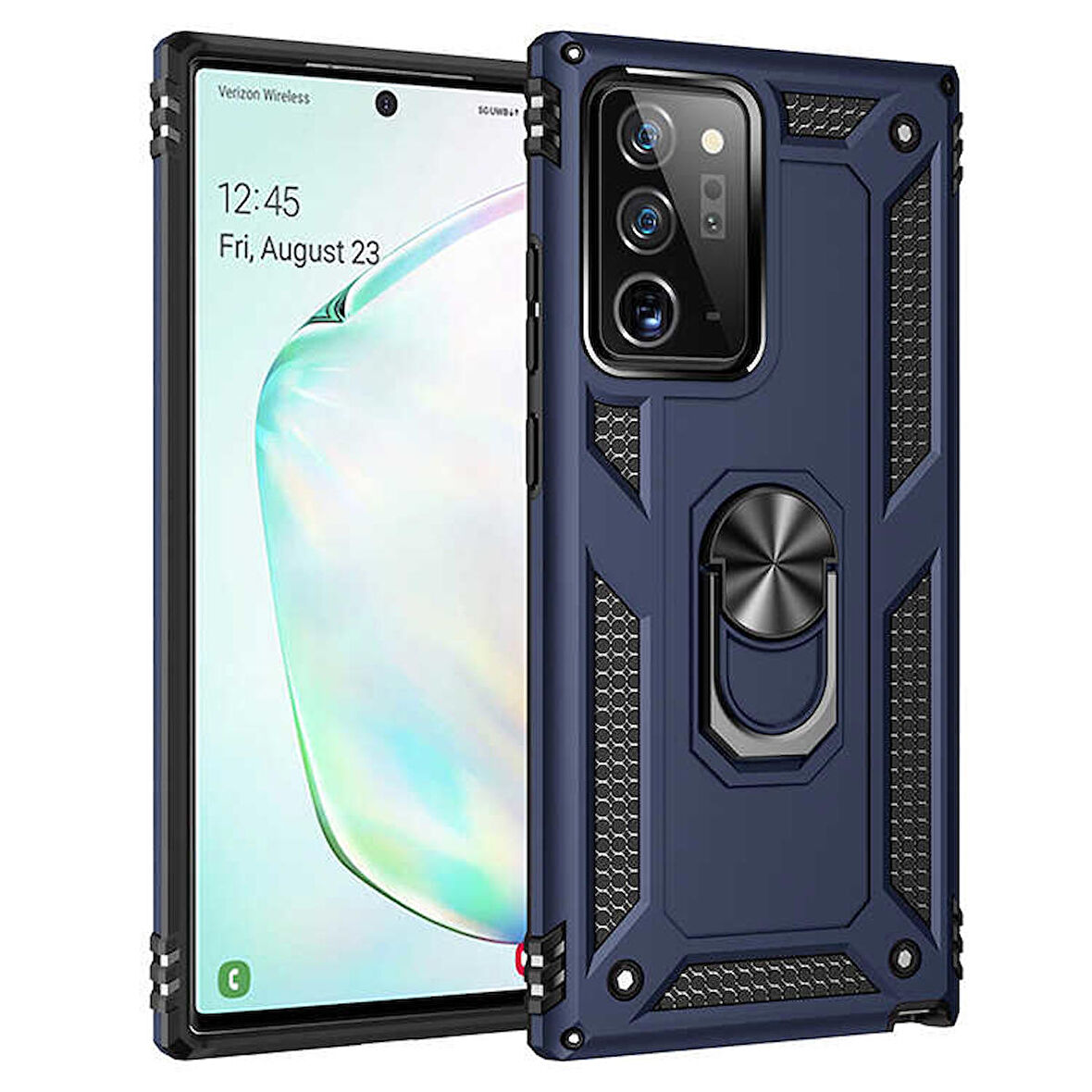 Samsung Galaxy Note 20 Ultra Uyumlu Kılıf Standlı Manyetik Yüzüklü Military Ring TPU Cover