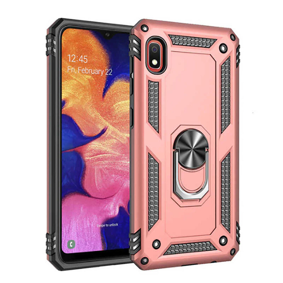 Xiaomi Redmi 7A Uyumlu Kılıf Standlı Manyetik Yüzüklü Military Ring TPU Cover