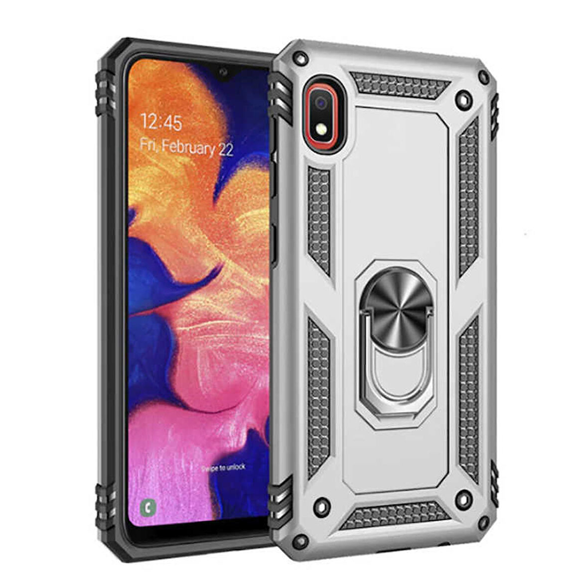 Xiaomi Redmi 7A Uyumlu Kılıf Standlı Manyetik Yüzüklü Military Ring TPU Cover