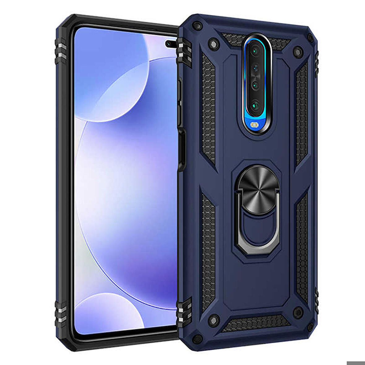 Xiaomi Redmi K30 Uyumlu Kılıf Standlı Manyetik Yüzüklü Military Ring TPU Cover