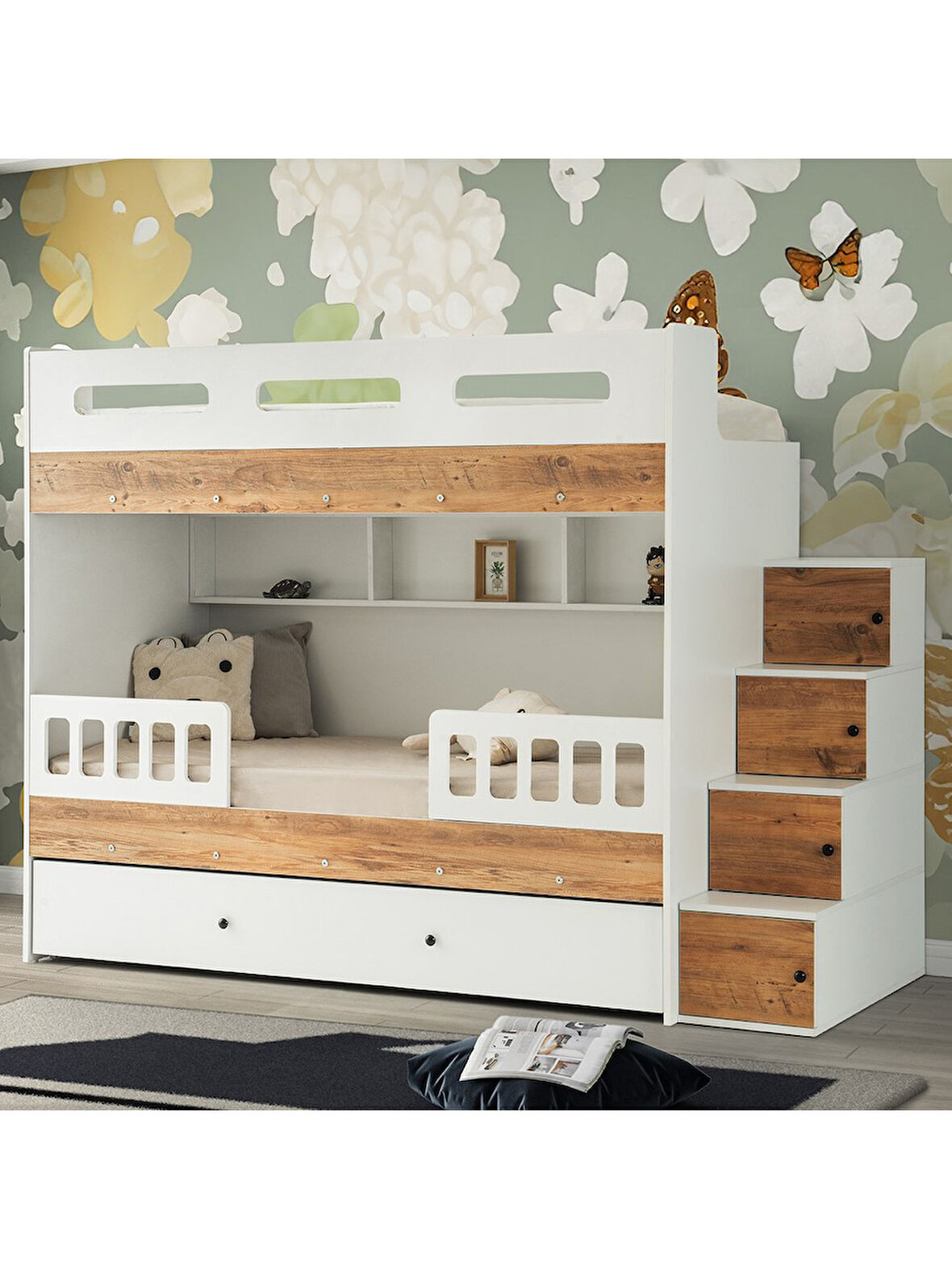 Berlin Yavrulu Ranza Çam&Beyaz Çelik Destekli %100 MDF