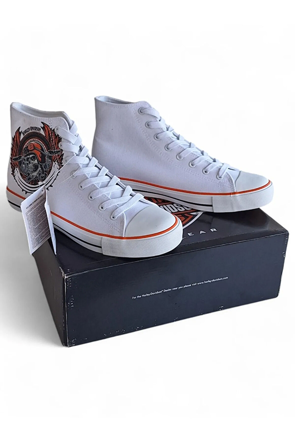 HARLEY DAVIDSON PISTBURGHH UNİSEX KADIN /ERKEK Beyaz Bağcıklı Sneaker 
EU 43 / USA 10 / UK 9 