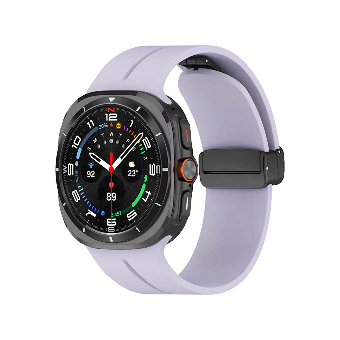 Samsung Galaxy Watch 8 40mm / 44mm / 46mm Classic Kordon - Manyetik Metal Tokalı Güçlü Esnek Silikon