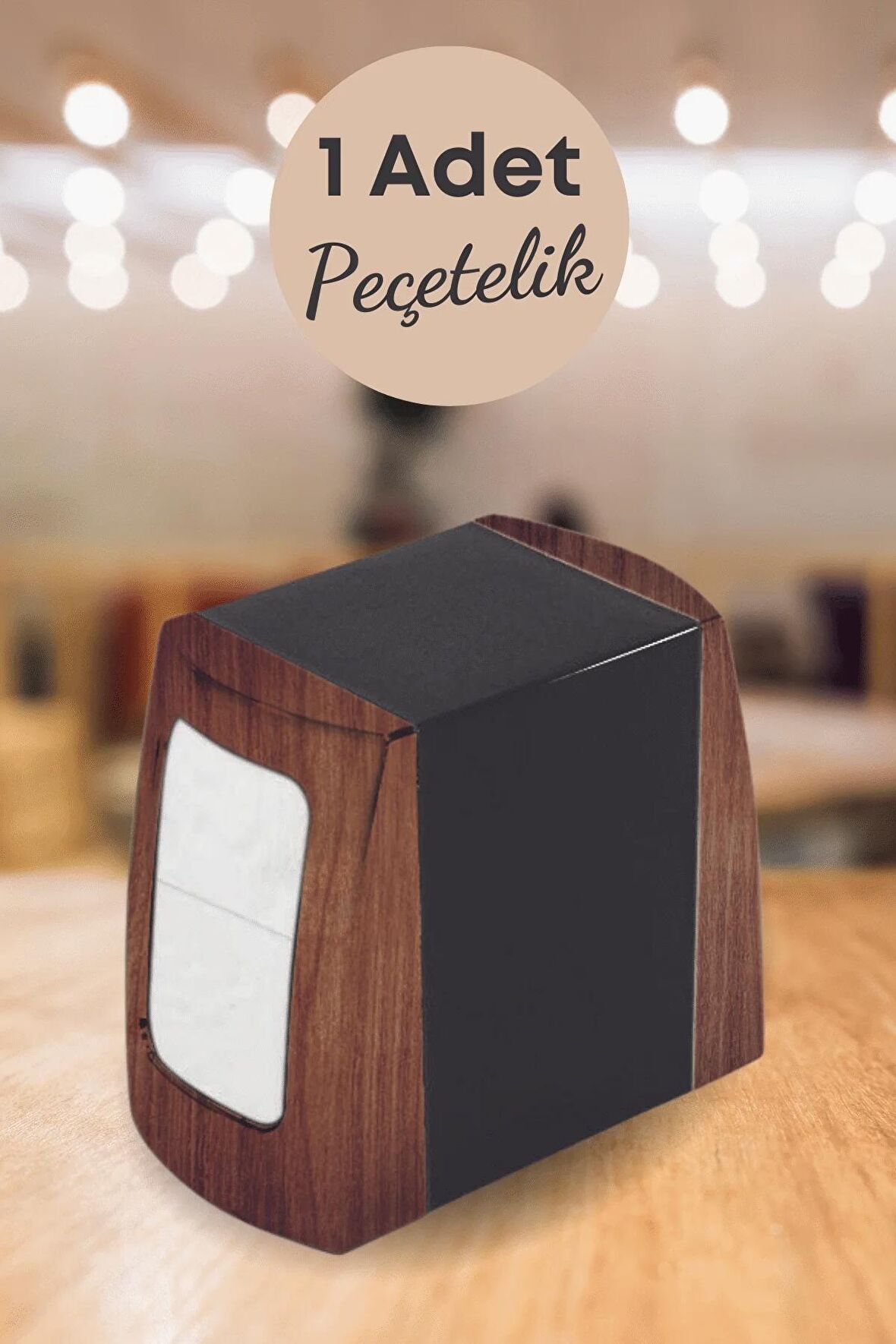 1 Adet Ahşap Detaylı Peçetelik Kafe Restaurant Lokanta Büfe Otel Peçetelik