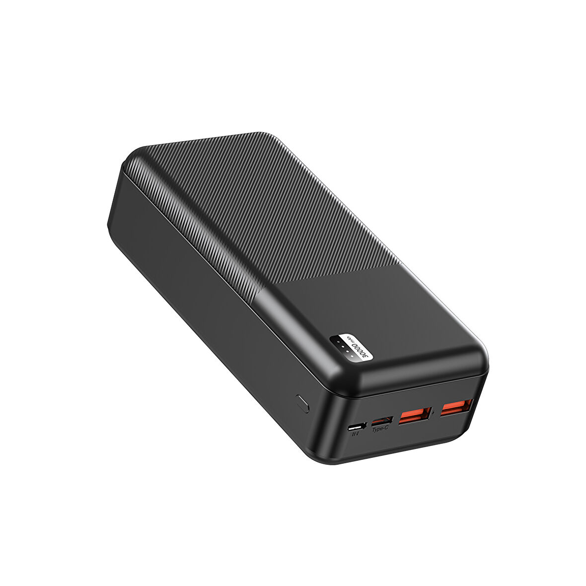 LED Göstergeli 30000 mAh Powerbank ((PD 22.5W & QC 3.0 Hızlı Şarj Çift USB ve Type-C Çıkışlı)) Siyah
