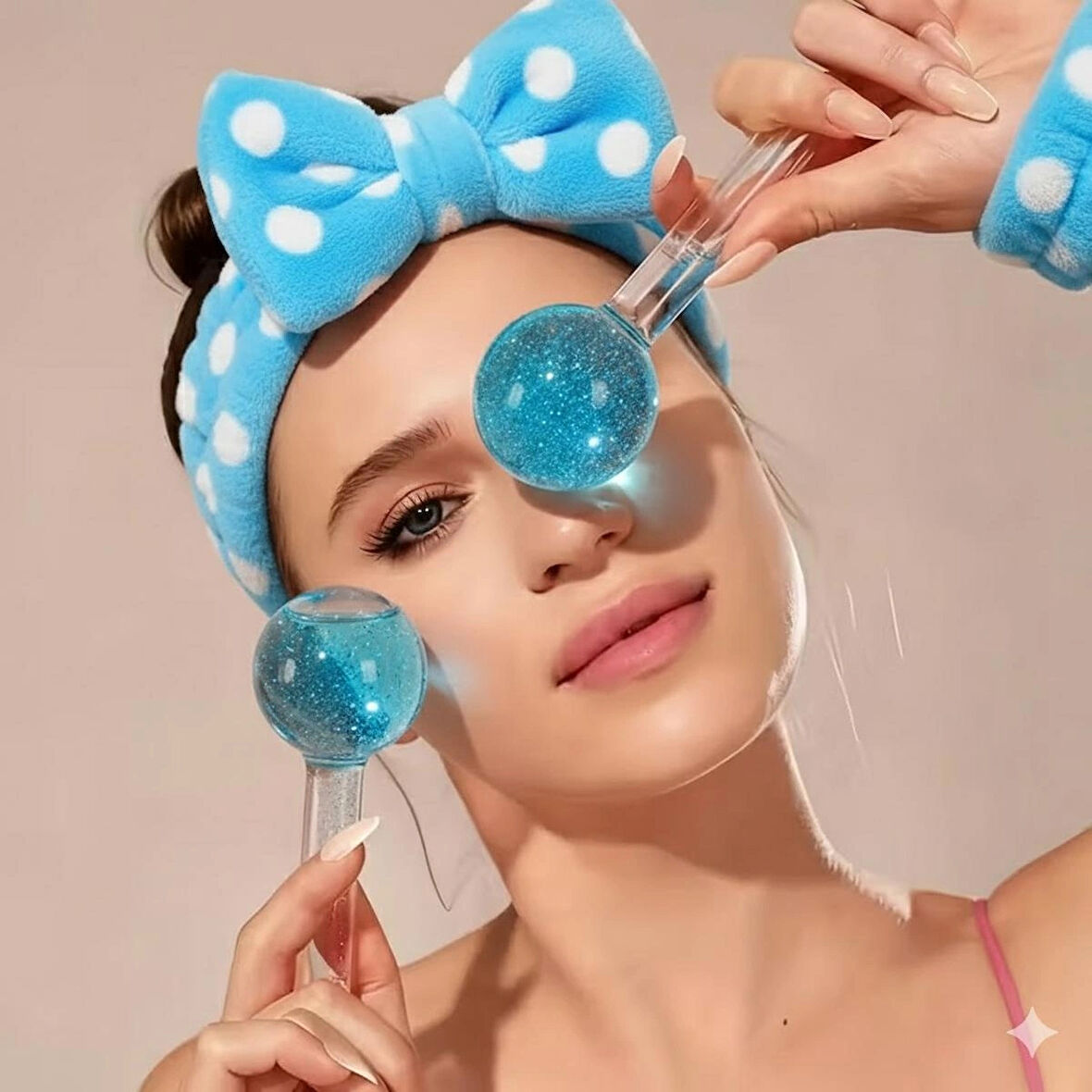 Eşya Dünyası Buz Küre Yüz ve Göz Soğuk Masaj Topu | Cilt Bakım ve Ferahlatıcı Soğuk Terapi Aleti – Göz Altı Masaj Küresi Mavi Renk