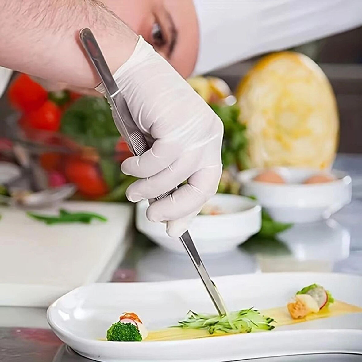 Şef Tipi Profesyonel Mutfak Cımbızı 30 cm - Uzun Paslanmaz Çelik Air Fryer & Barbekü Maşası (Et, Kızartma, Servis)