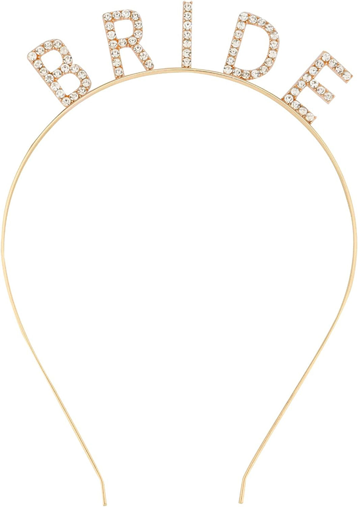 Altın Gold Renk Bekarlığa Veda Kristal Taş Bride Tacı İthal