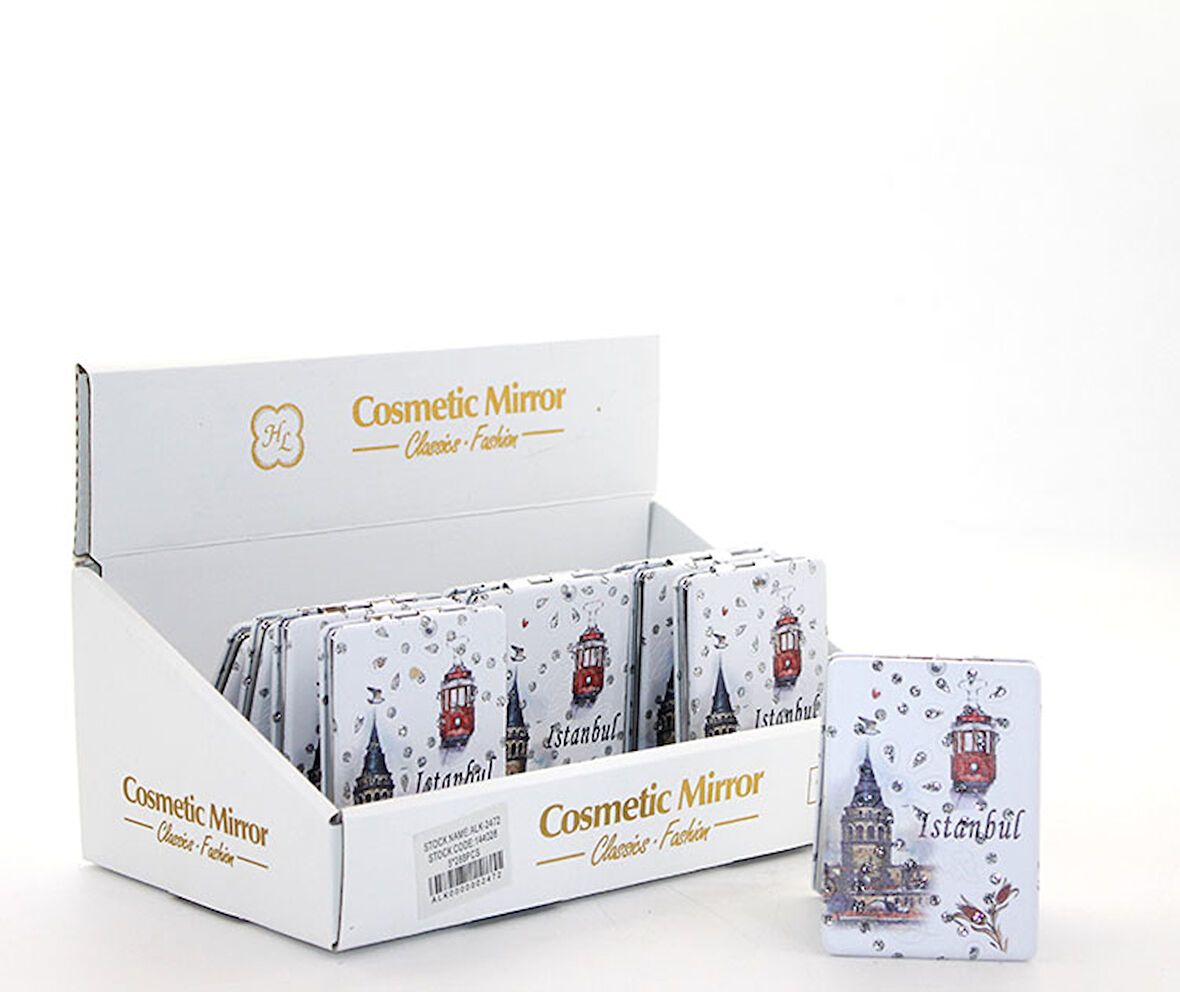 Taşlı İstanbul Tasarımı El Aynası İnce Model 9