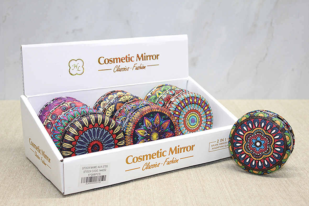 Taşlı Yuvarlak El Aynası Kalın Model 3