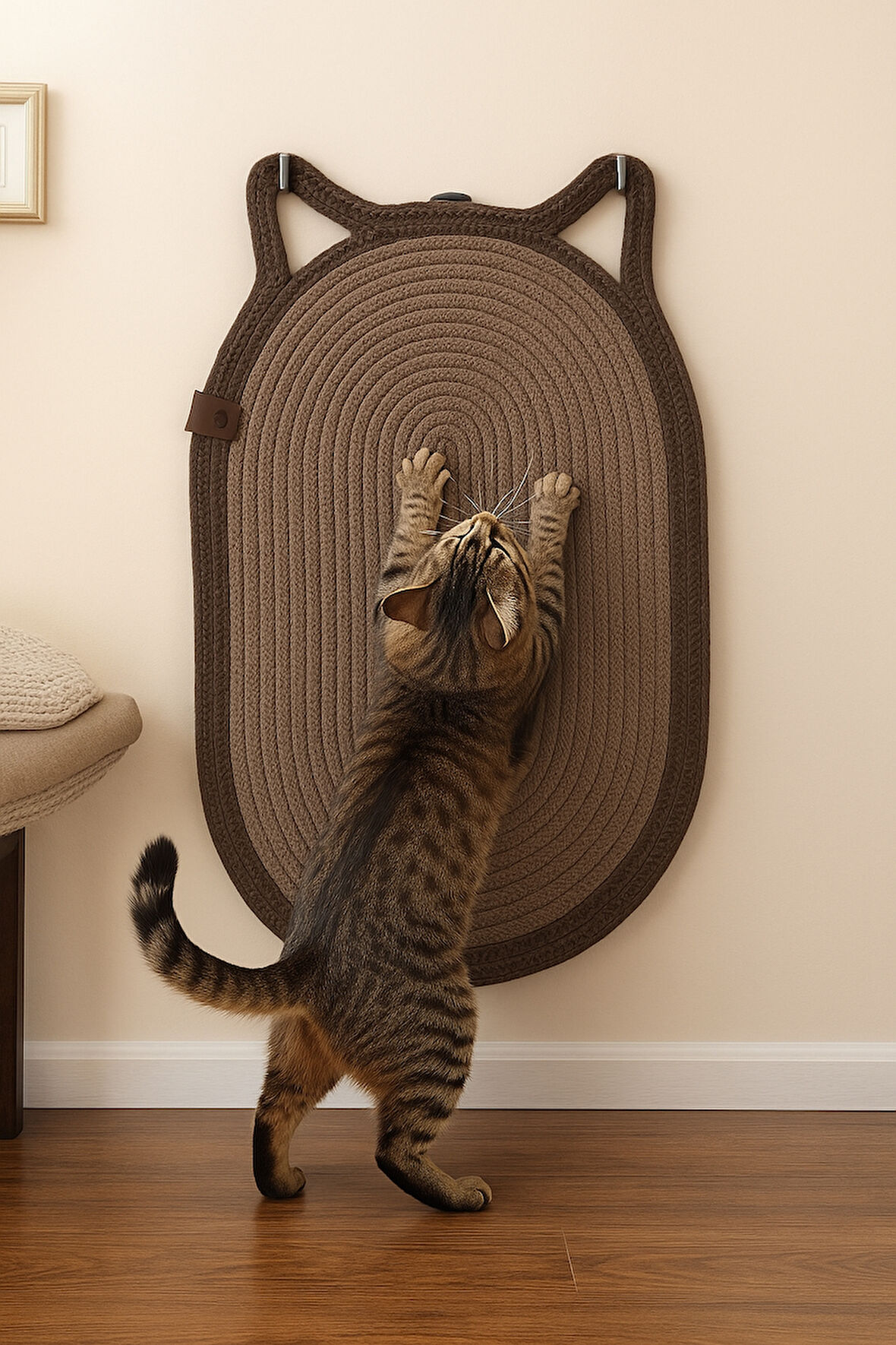 Mikopet Dekoratif Kedi Kulaklı Tırmalama Paspası