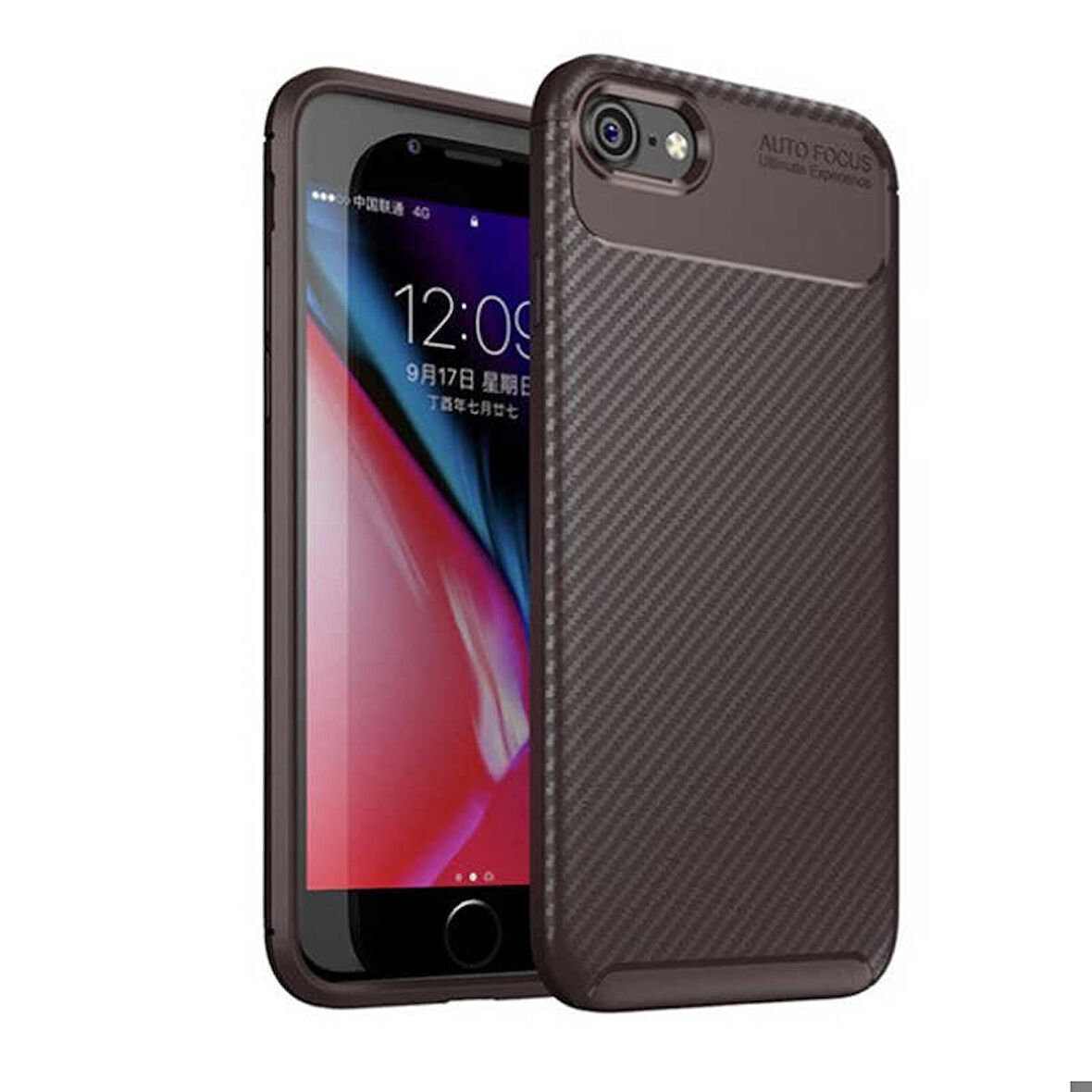 Apple iPhone 7 Uyumlu Kılıf Ultra Slim Fit Karbon Silikon