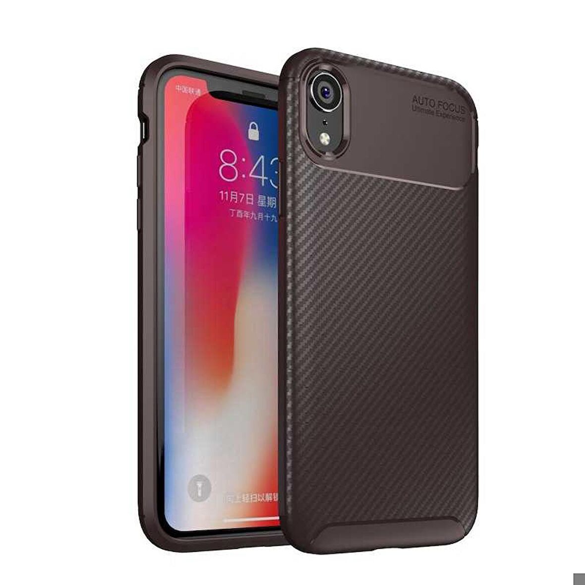 Apple iPhone XR Uyumlu Kılıf Ultra Slim Fit Karbon Silikon