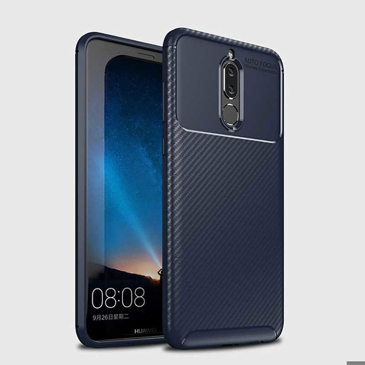 Huawei Mate 10 Lite Uyumlu Kılıf Ultra Slim Fit Karbon Silikon