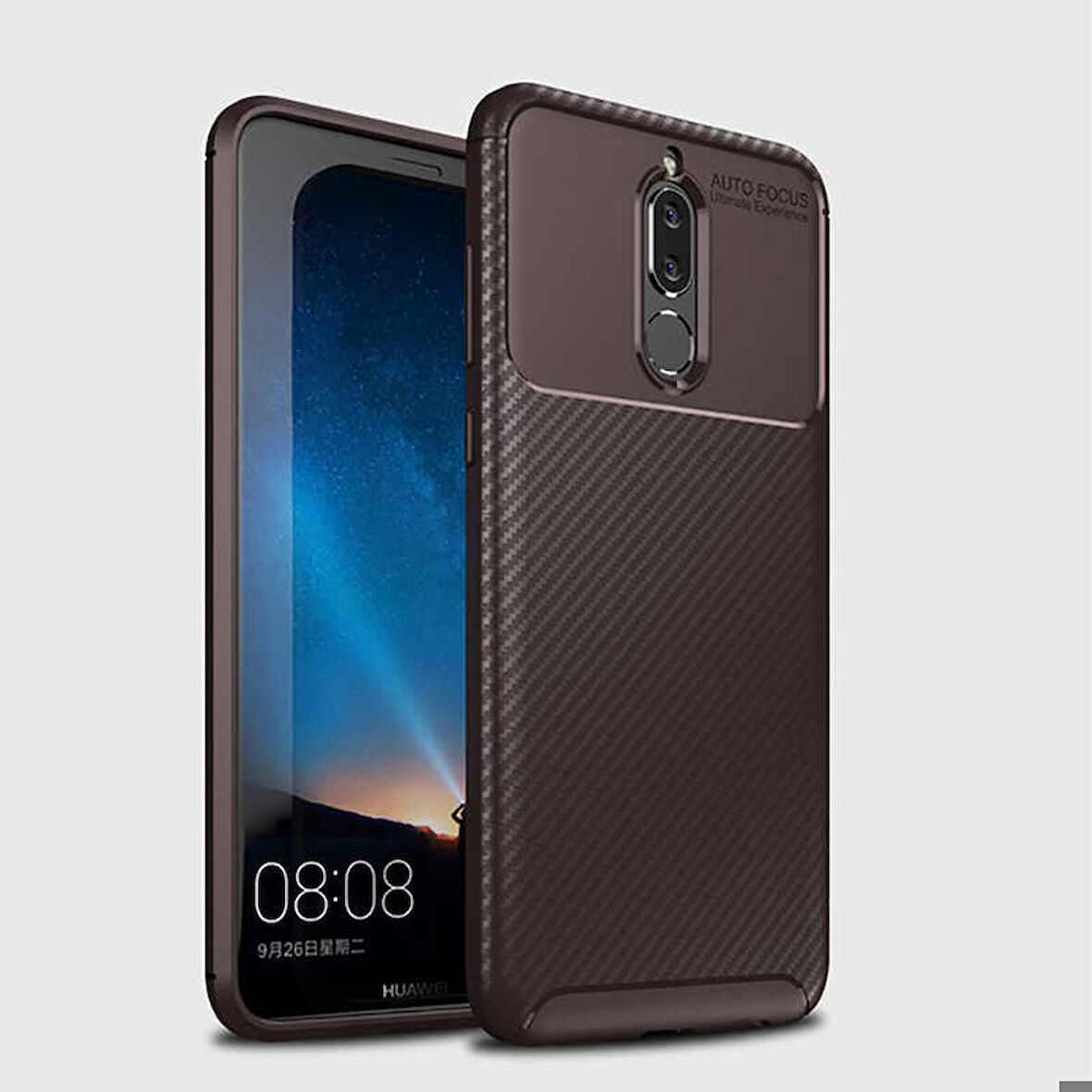 Huawei Mate 10 Lite Uyumlu Kılıf Ultra Slim Fit Karbon Silikon