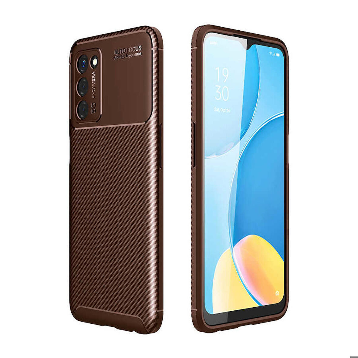 Oppo A55 5G Uyumlu Kılıf Ultra Slim Fit Karbon Silikon