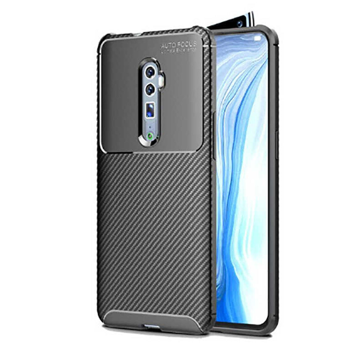 Oppo Reno 10X Zoom Uyumlu Kılıf Ultra Slim Fit Karbon Silikon