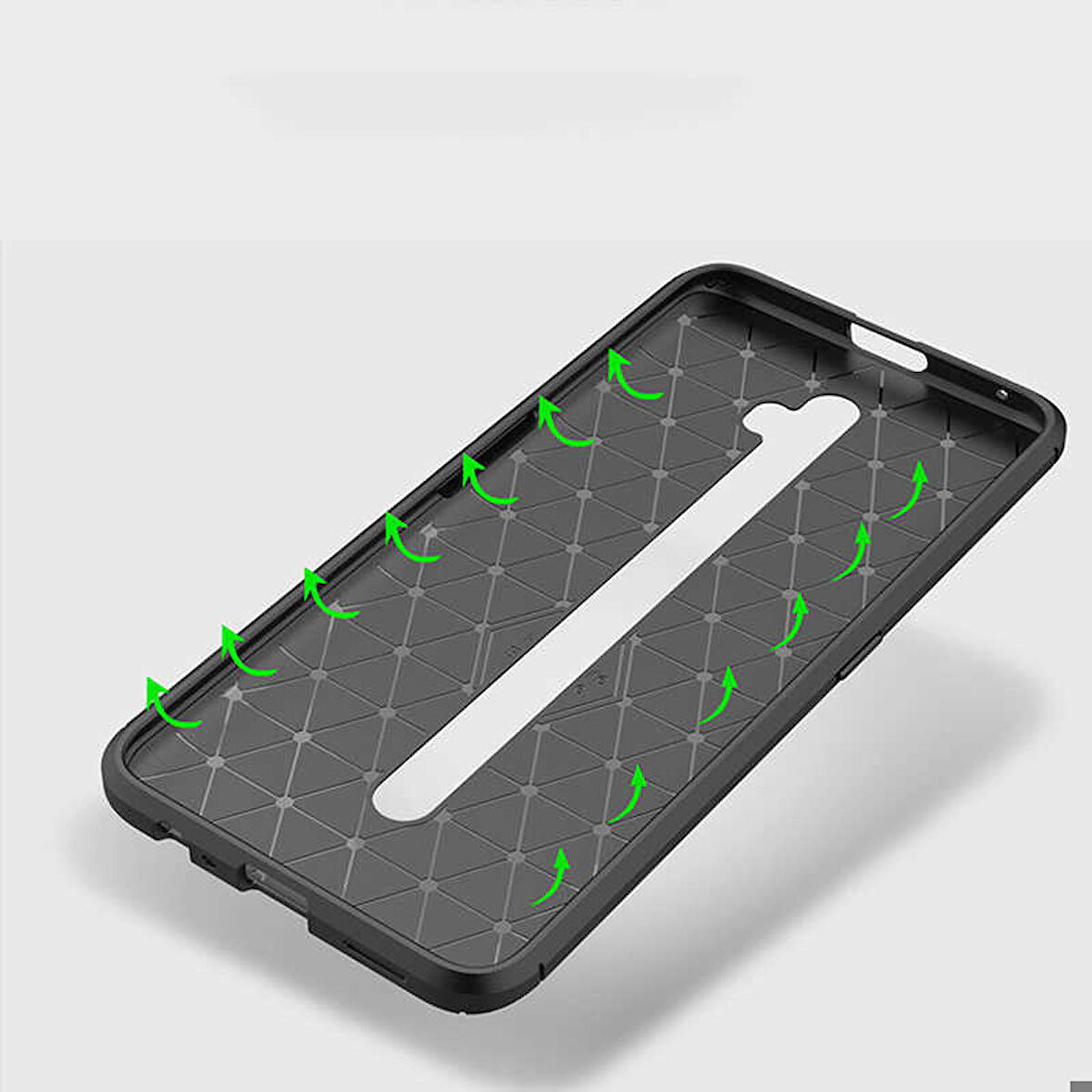 Oppo Reno 2 Uyumlu Kılıf Ultra Slim Fit Karbon Silikon