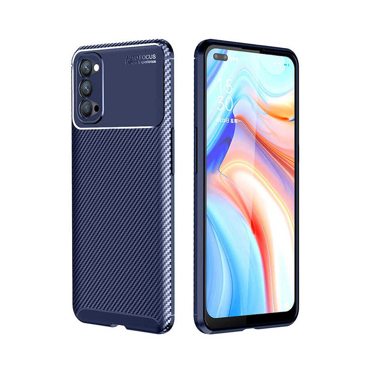 Oppo Reno 4 Uyumlu Kılıf Ultra Slim Fit Karbon Silikon