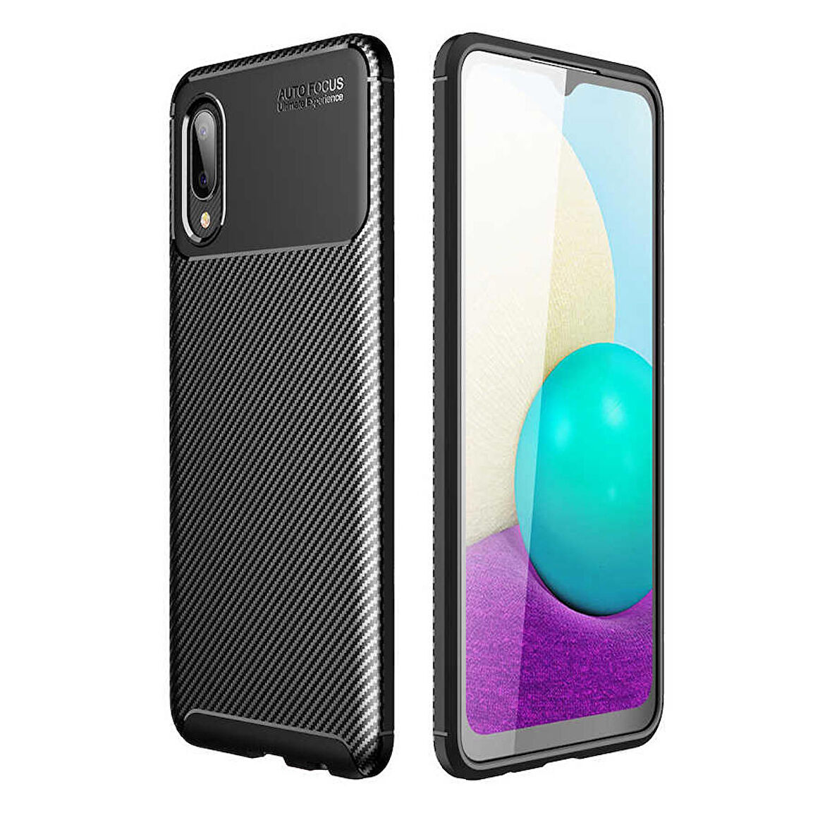 Samsung Galaxy A02 Uyumlu Kılıf Ultra Slim Fit Karbon Silikon