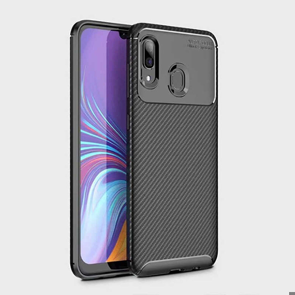 Samsung Galaxy A10S Uyumlu Kılıf Ultra Slim Fit Karbon Silikon