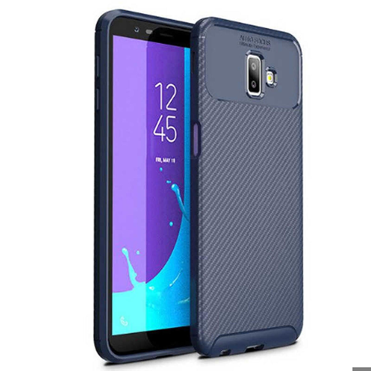Samsung Galaxy J6 Plus Uyumlu Kılıf Ultra Slim Fit Karbon Silikon