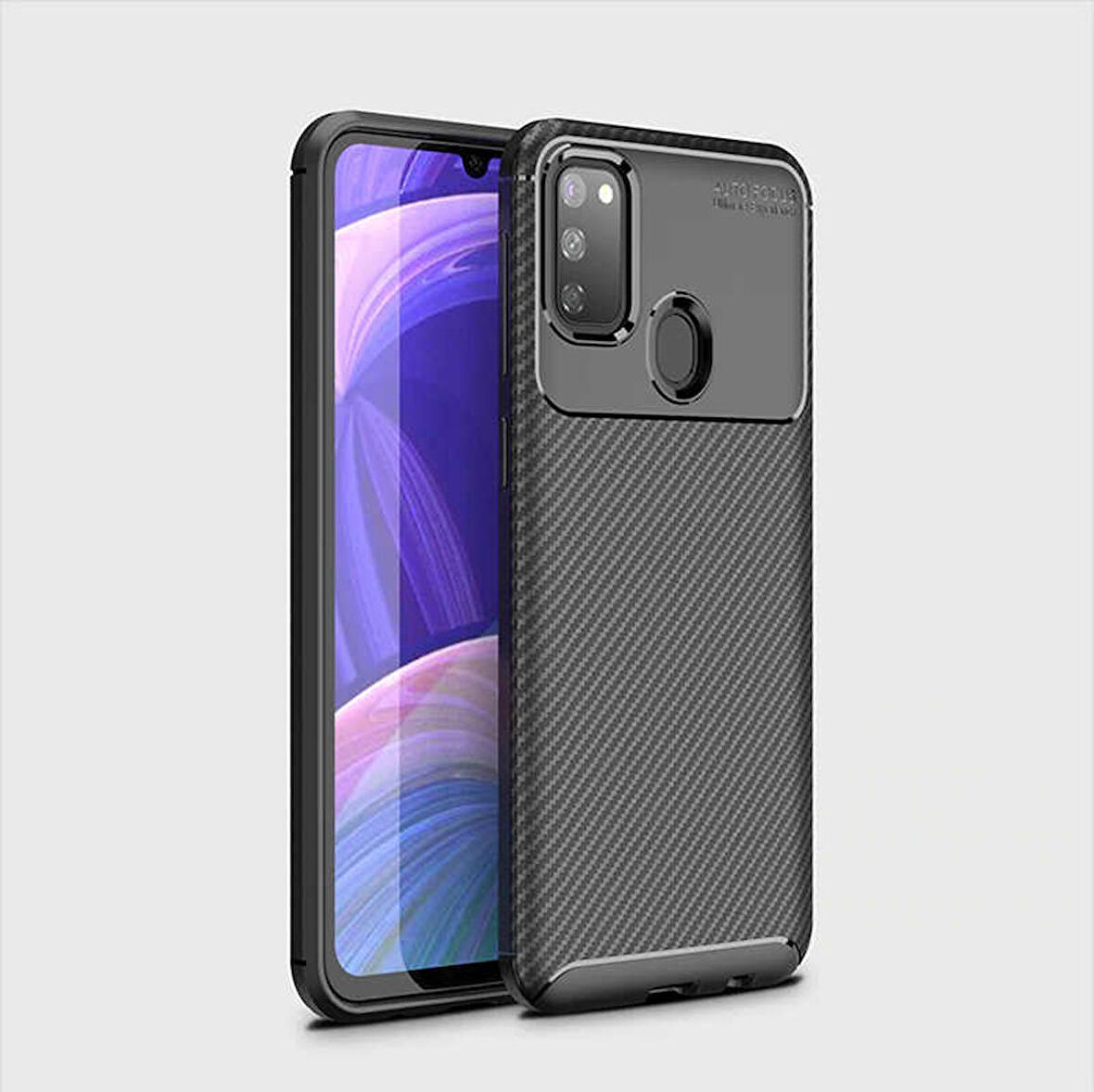 Samsung Galaxy M21 Uyumlu Kılıf Ultra Slim Fit Karbon Silikon