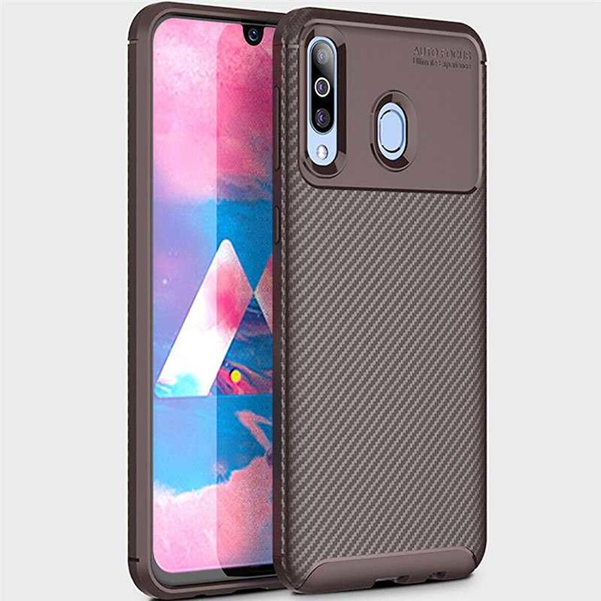 Samsung Galaxy M30 Uyumlu Kılıf Ultra Slim Fit Karbon Silikon