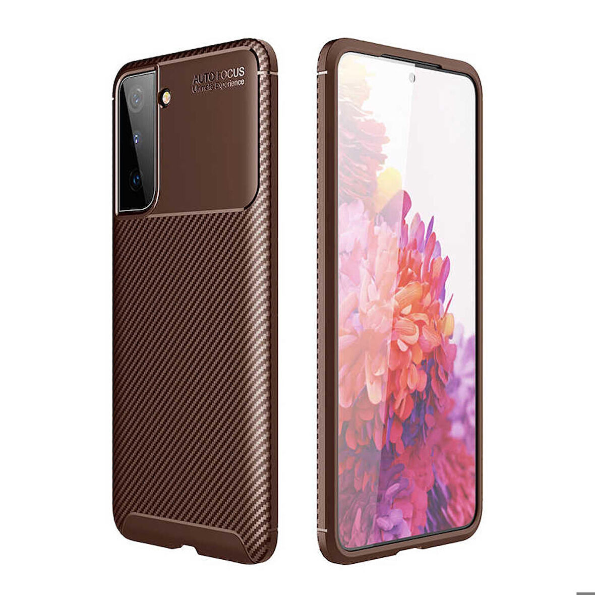 Samsung Galaxy S21 Uyumlu Kılıf Ultra Slim Fit Karbon Silikon